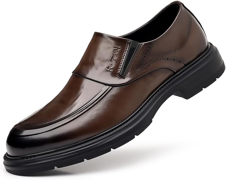 

Мужские модные повседневные кожаные туфли в деловом британском стиле для работы Tgrnfhkpyy, коричневый