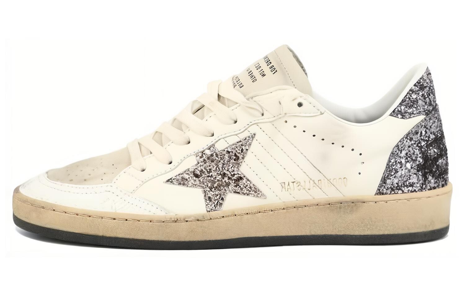 

Кроссовки Golden Goose Ball Star Glittered Leather Sneakers, белый