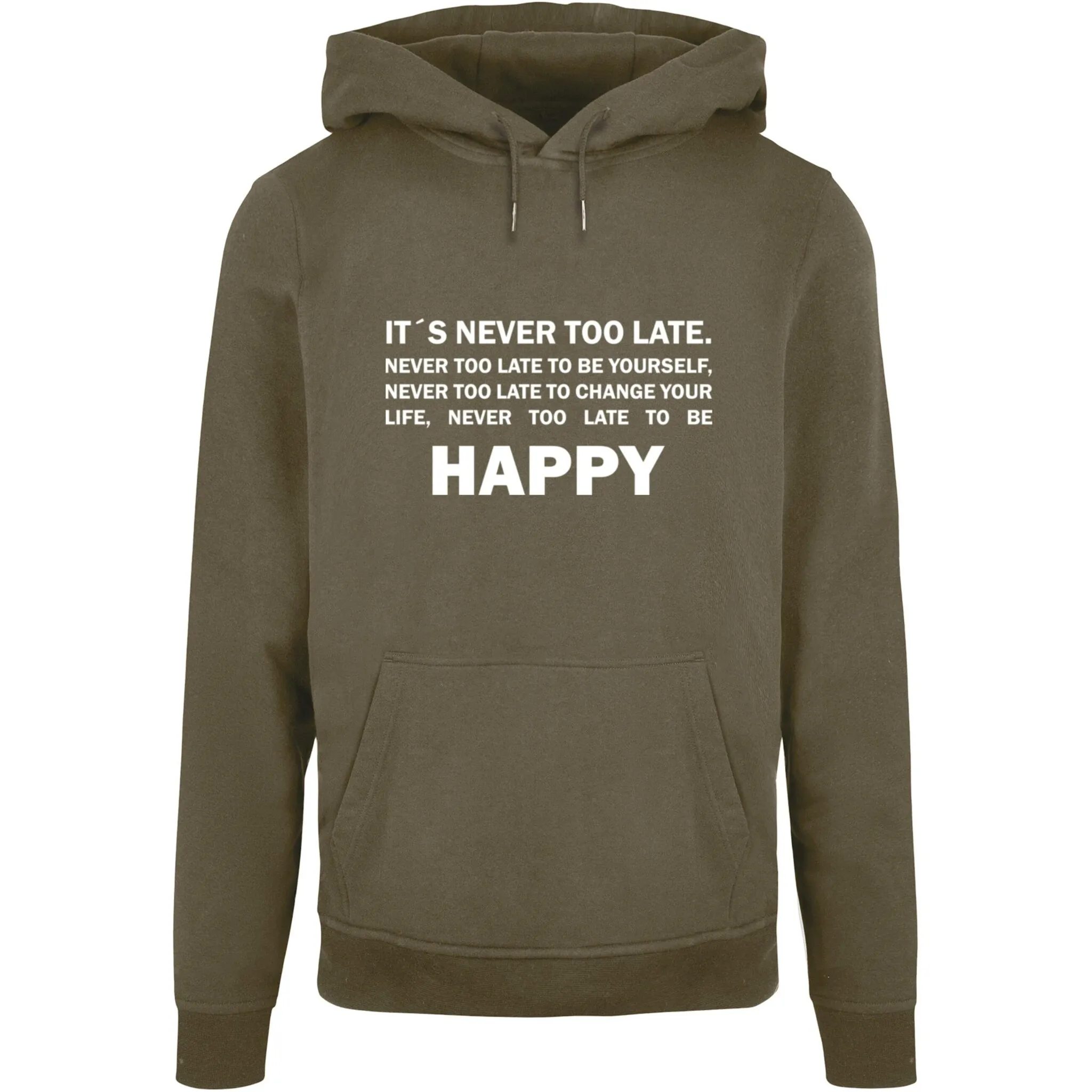 

Толстовка с капюшоном Merchcode " Merchcode Men's Never Too Late Basic Hoody", оливковый