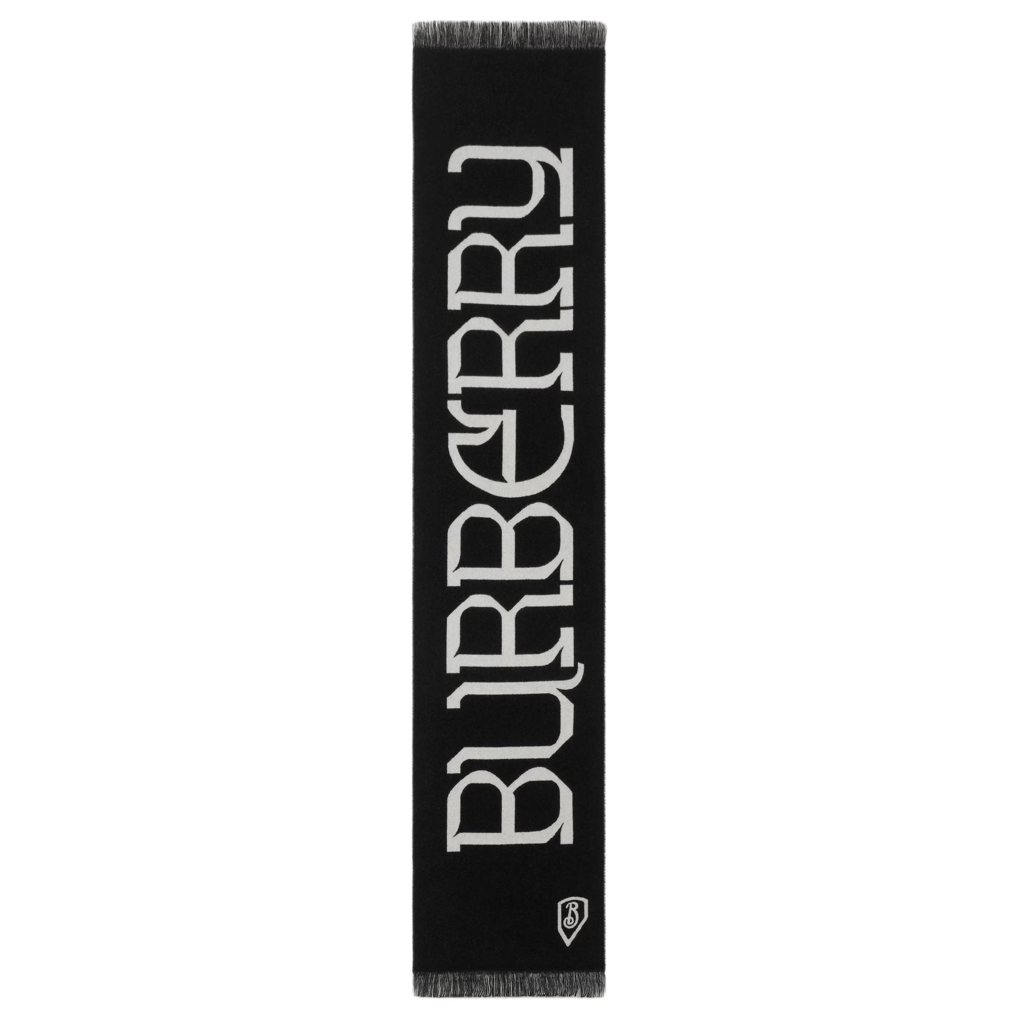 

Burberry Шерстяной шарф с интарсией, Black