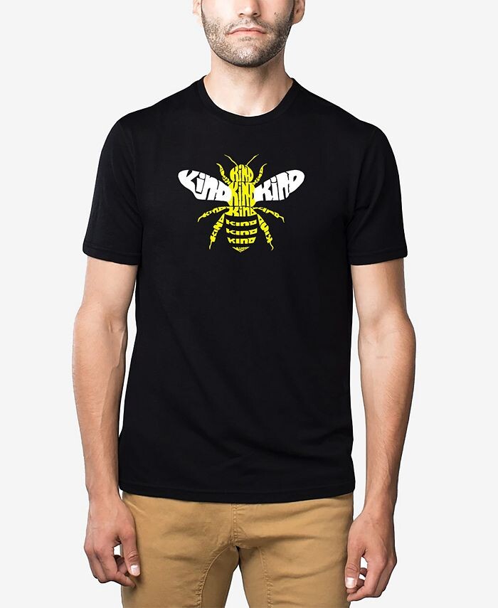 

Мужская футболка премиум-класса Word Art Bee Kind LA Pop Art, черный
