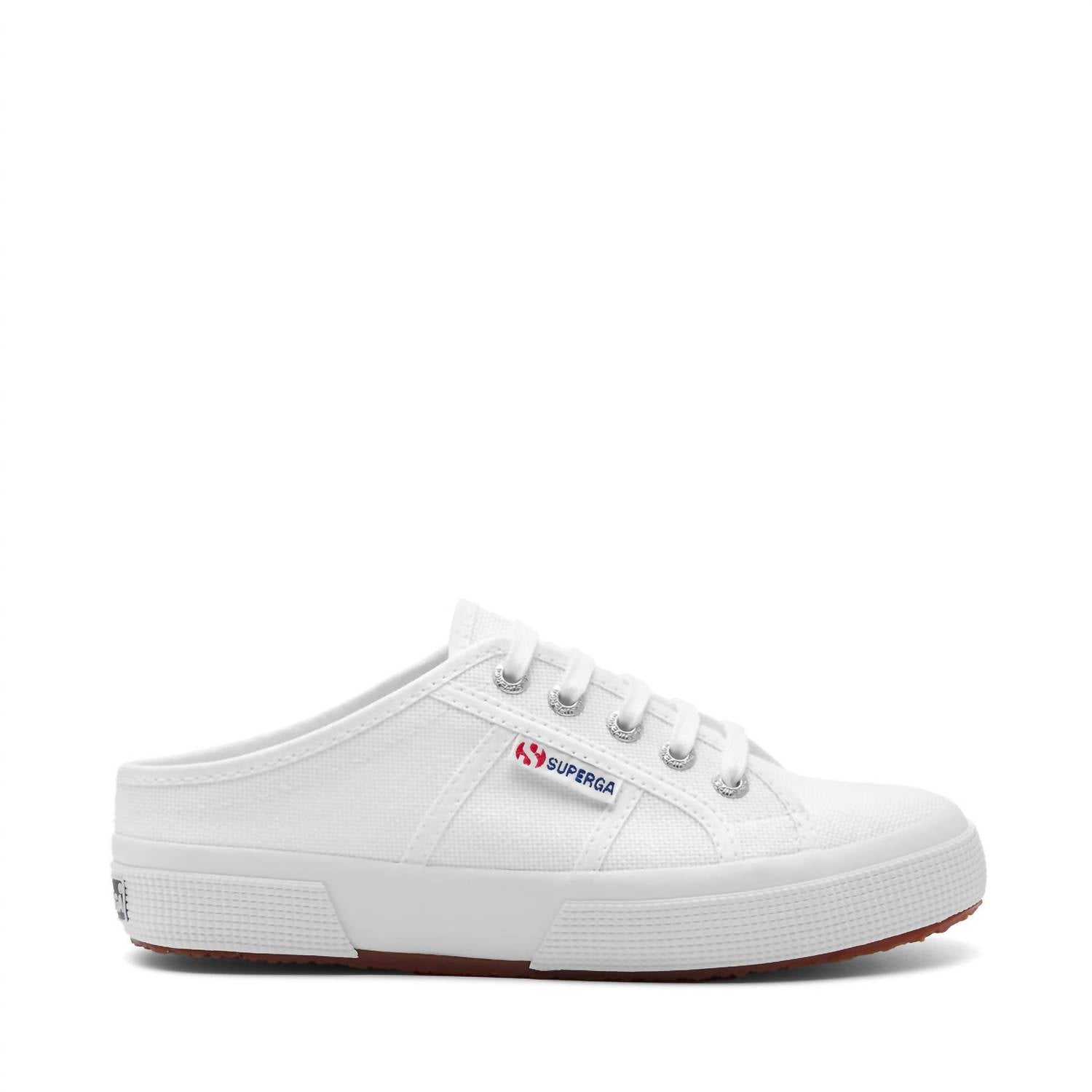 Женские мюли на низком каблуке белые Superga