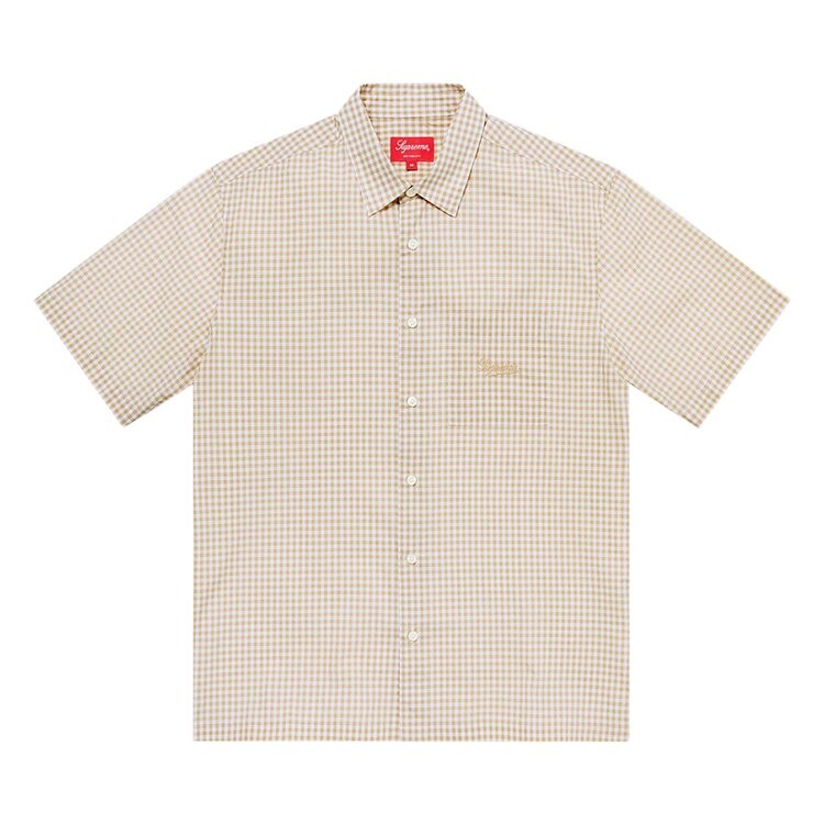 

Рубашка Supreme Gingham Short-Sleeve Shirt, бежевый