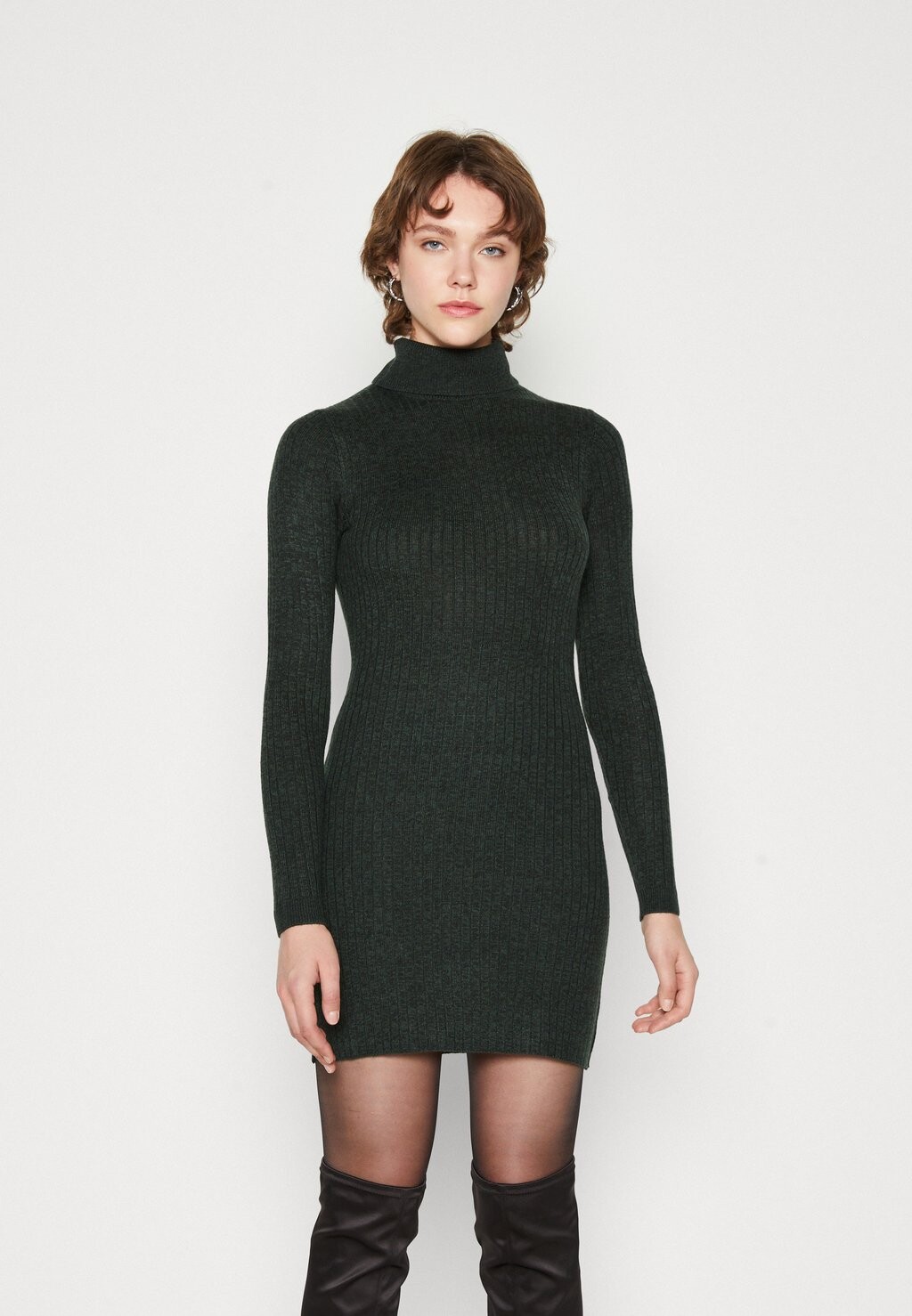 

Платье JDY JDYNOVALEE ROLL NECK DRESS, цвет scarab melange
