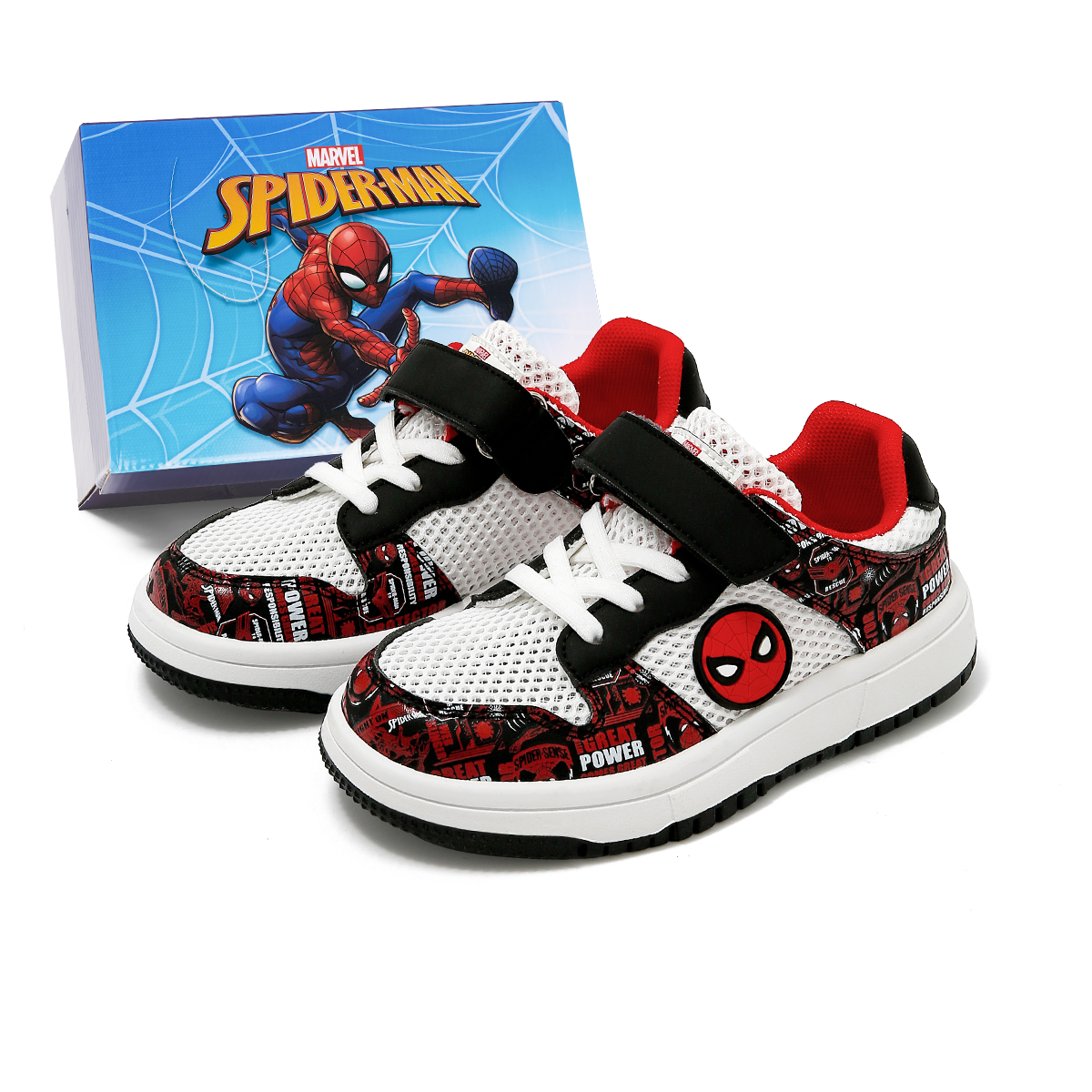 

Детские скейтерские кроссовки Spider Man Disney, белый/черный