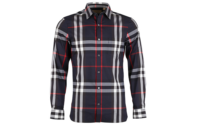 

Рубашка мужская темно-синяя Burberry, темно-синий
