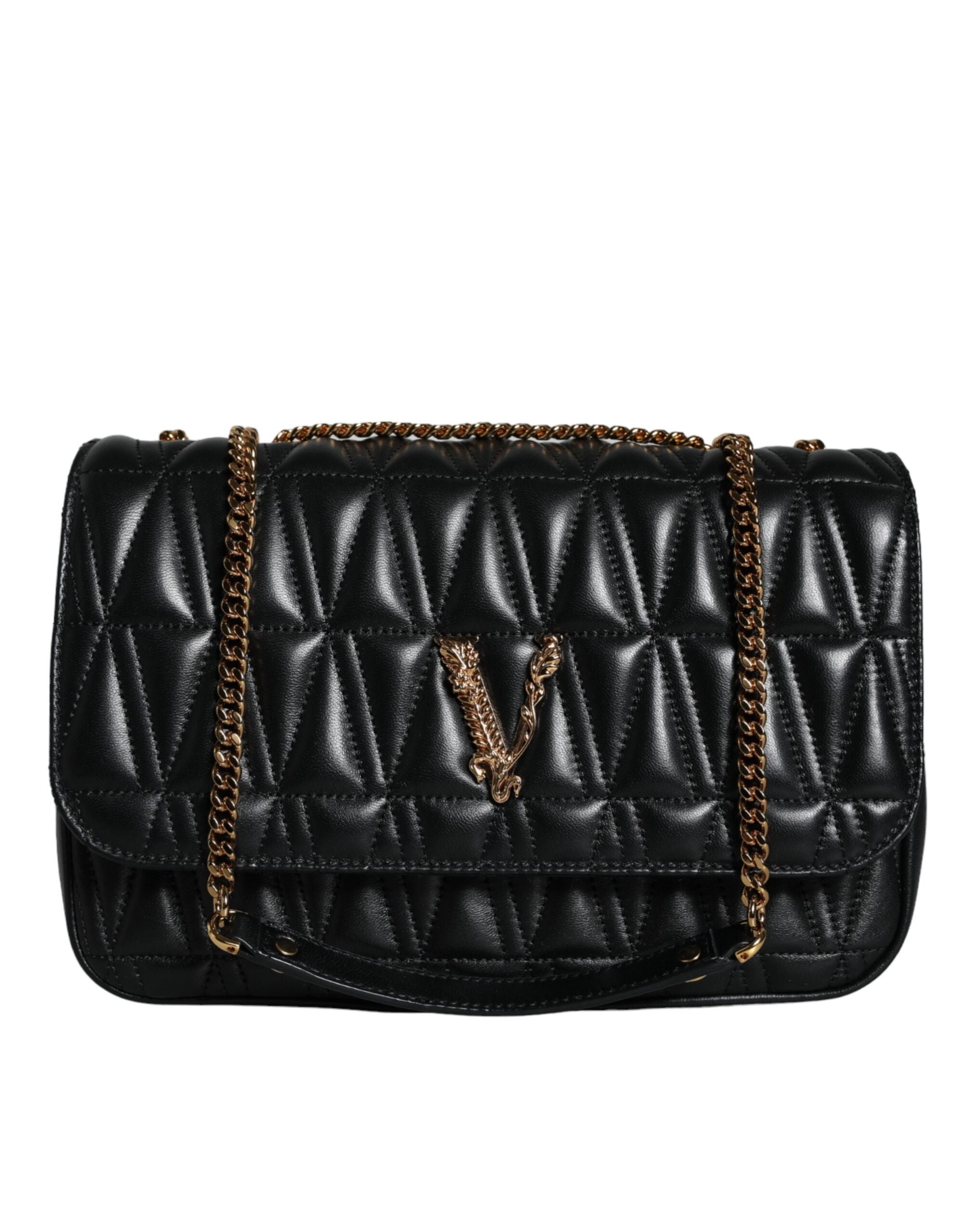 

Versace Mini Nappa Leather Crossbody женская сумка через плечо, черный