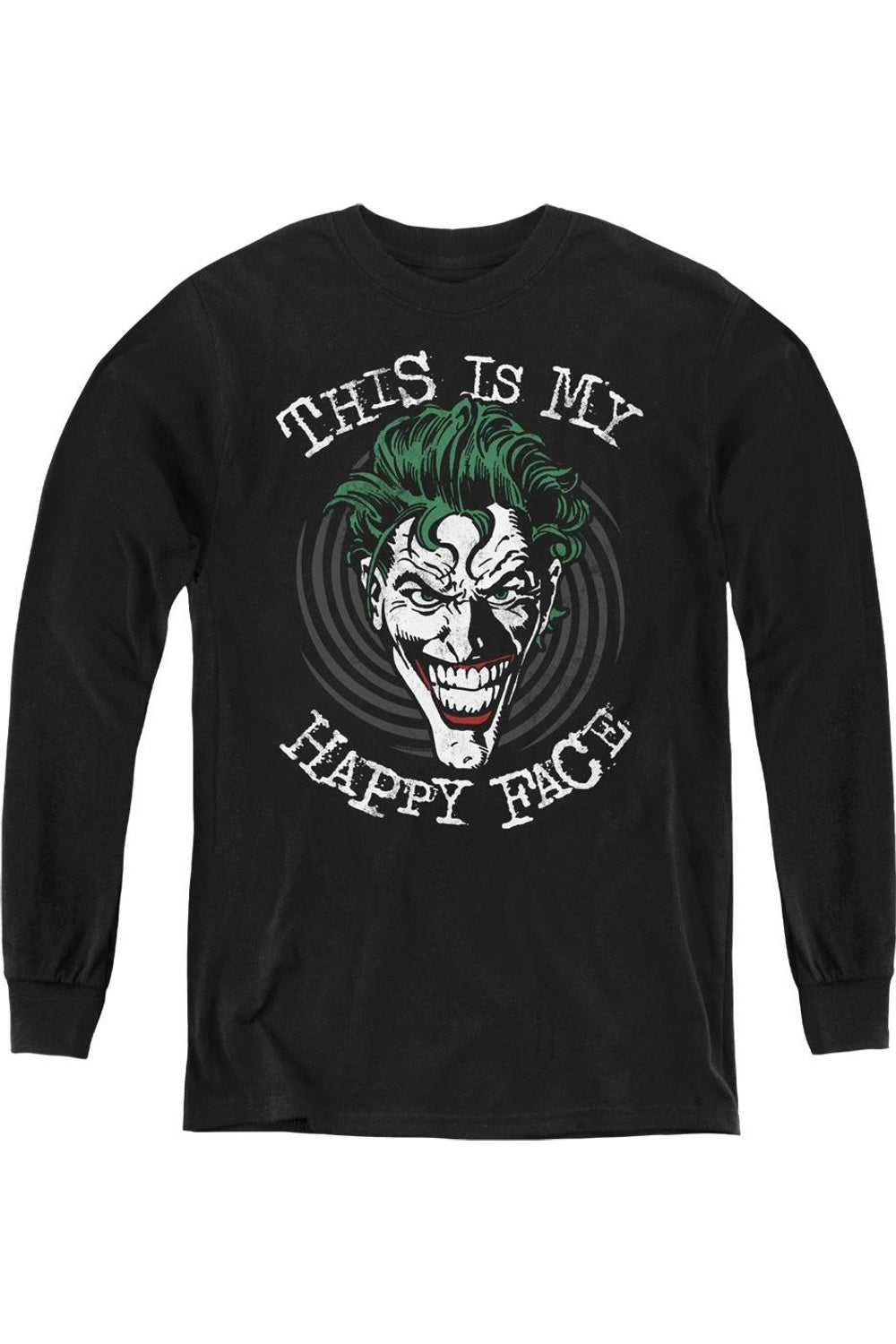 

Батмен Маниакальная спираль молодежный худи с длинным рукавом Gildan, черный