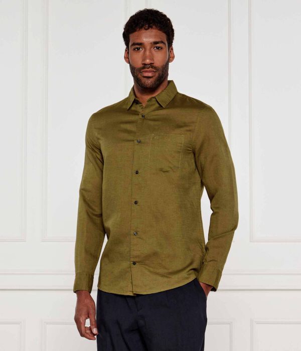 

Льняная рубашка Regular fit Calvin Klein, серый