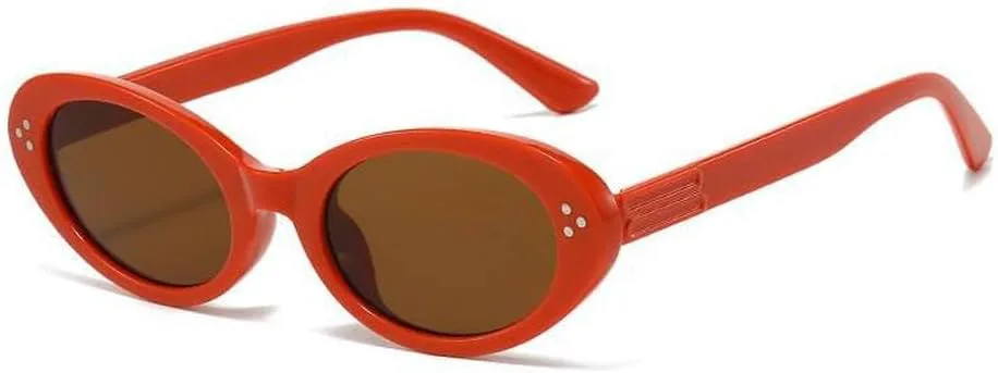 

Солнцезащитные очки LVTFCO Fashion Style для женщин, овальной формы, с заклепками, для путешествий, пляжа и плавания, цвет «Апельсиновый чай», Orange Tea