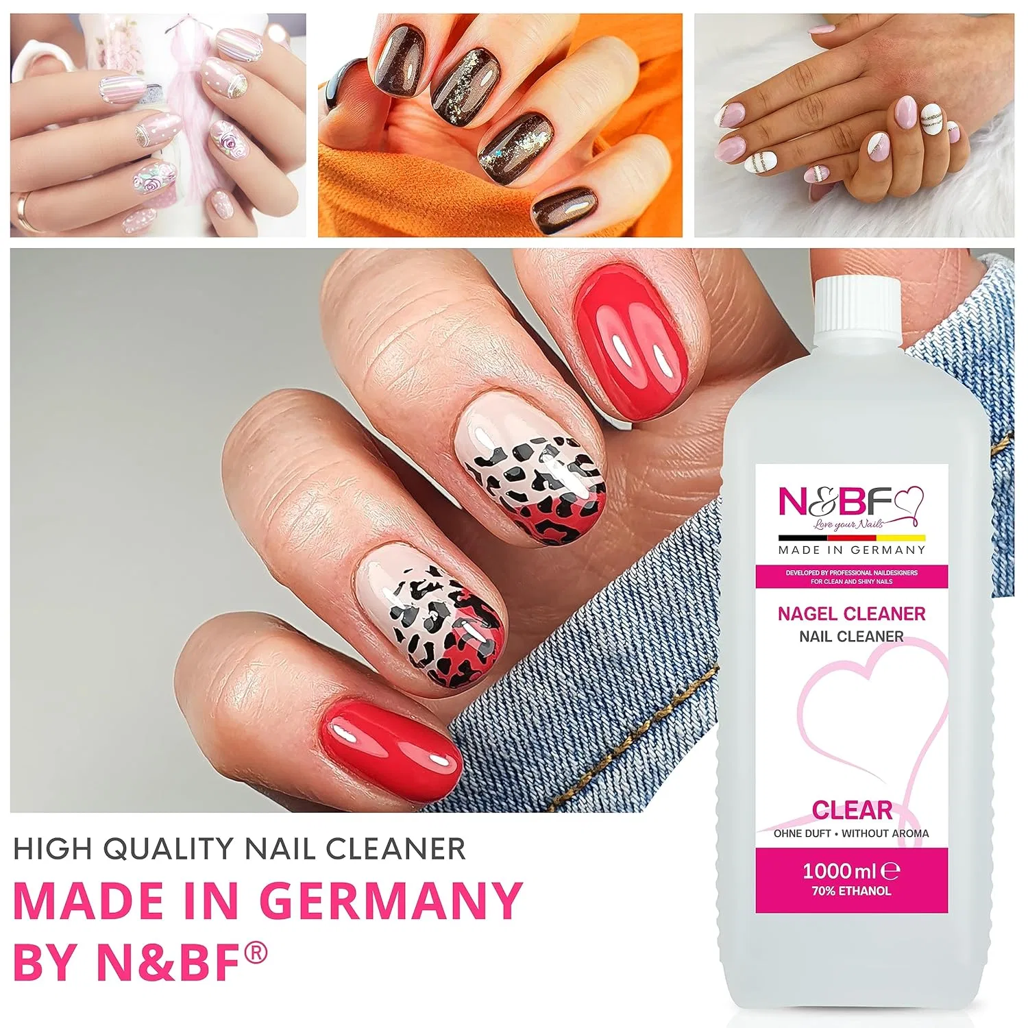 Набор Nails Factory N&BF All for One: очиститель для ногтей 1000 мл, дозатор и 1000 целлюлозных салфеток N&Bf — фото 3