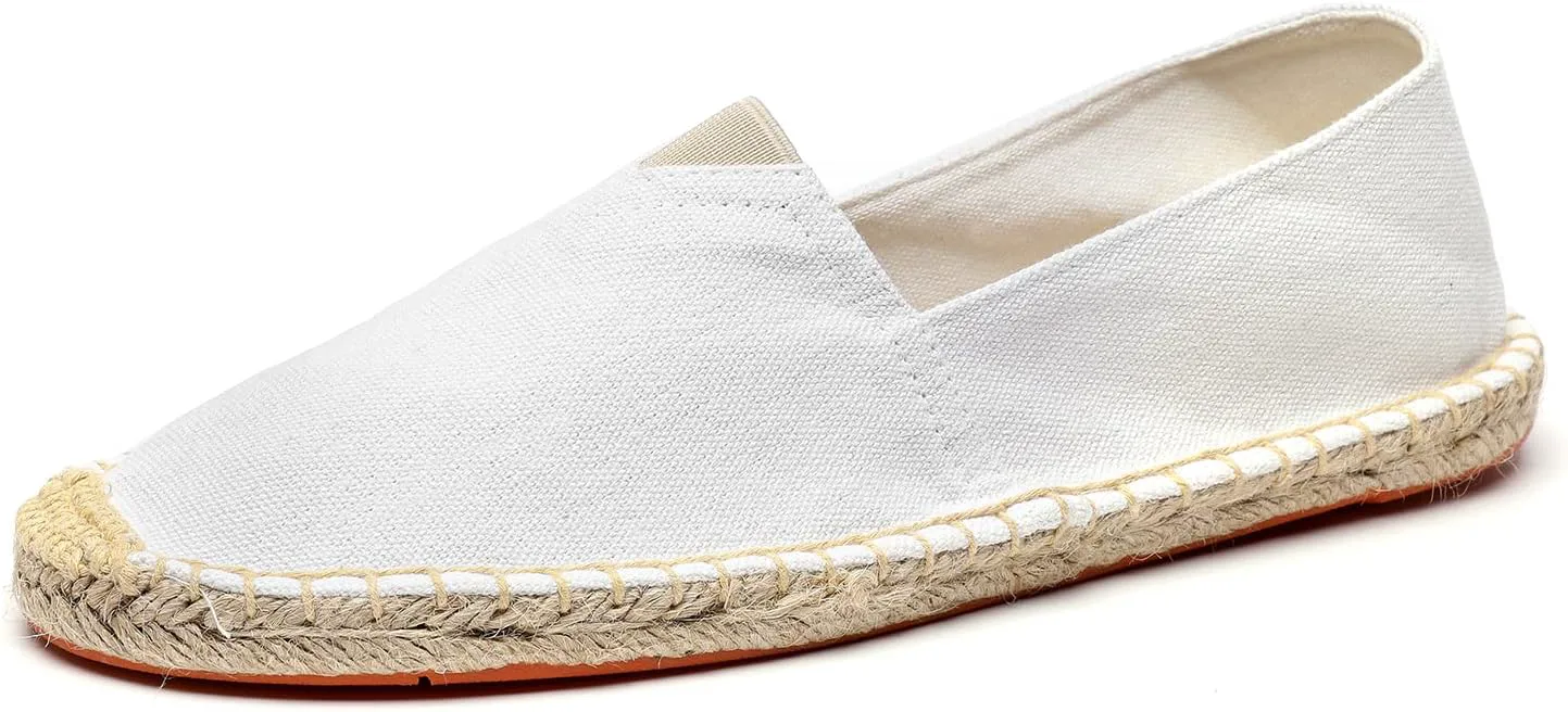 

Мужские однотонные удобные слипоны на плоской подошве Mintzice из холщовой ткани, белый