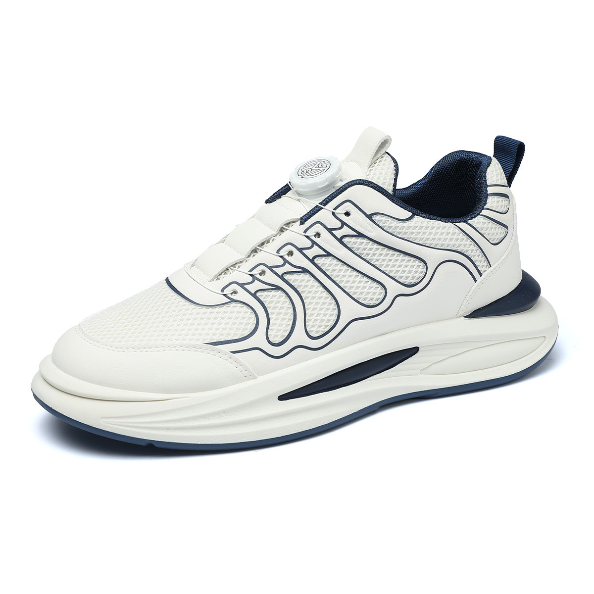 

Mulinsen Антискользящие износостойкие дышащие легкие повседневные низкие кроссовки для мужчин с эффектом увеличения роста - бежевый и темно-синий, цвет Beige Dark Blue