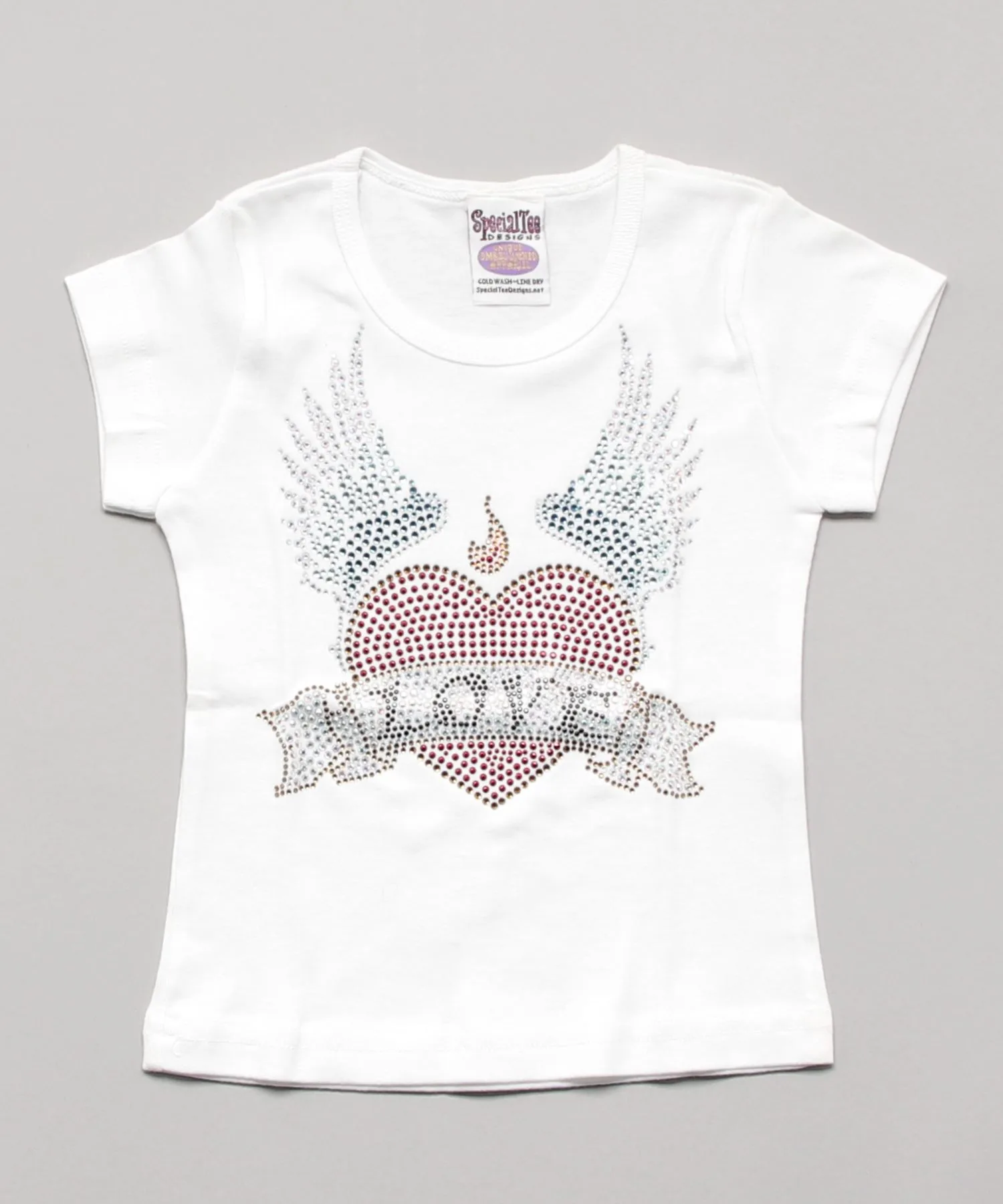 Детская футболка с принтом и стразами SPECIAL TEE 616152 белая