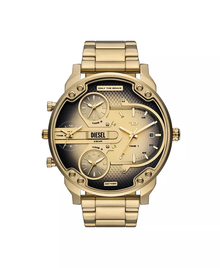 

Мужские часы Mr. Daddy Slim Quartz с тремя стрелками и датой, золотистый корпус из нержавеющей стали, 54 мм Diesel