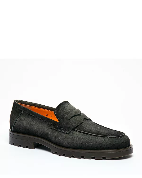 Мужские лоферы в стиле «рок» Santoni, зеленый — фото 3