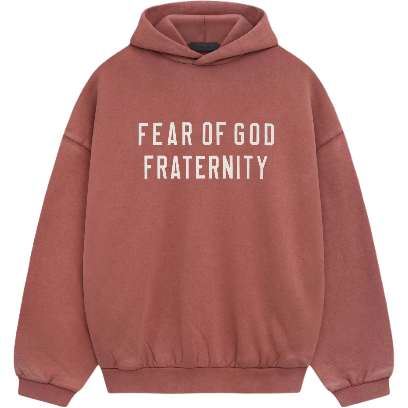 Толстовка из плотного флиса с капюшоном Fear Of God Essentials, красный — фото 3