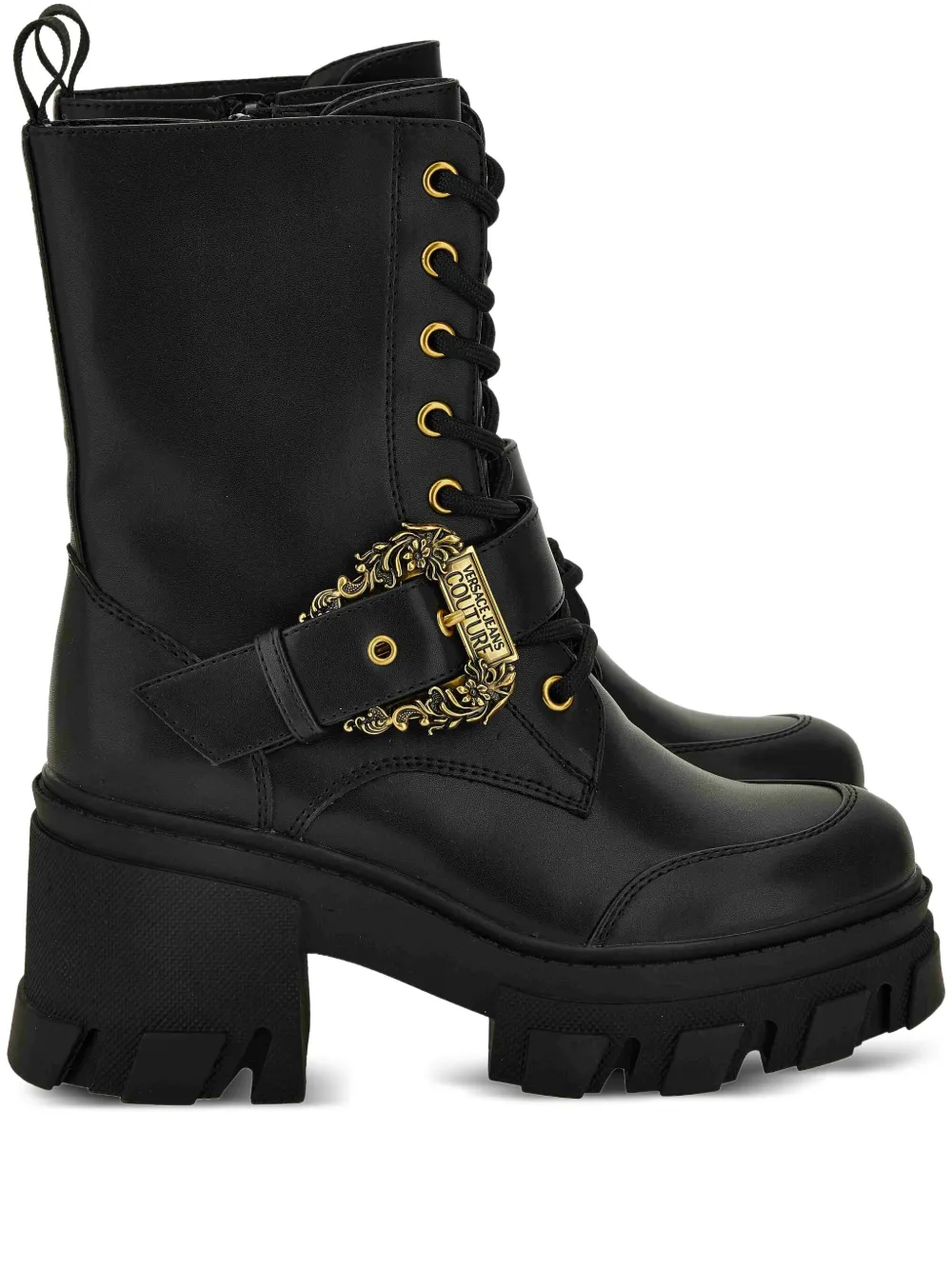Ботинки со шнуровкой и пряжками Versace Jeans Couture, черный