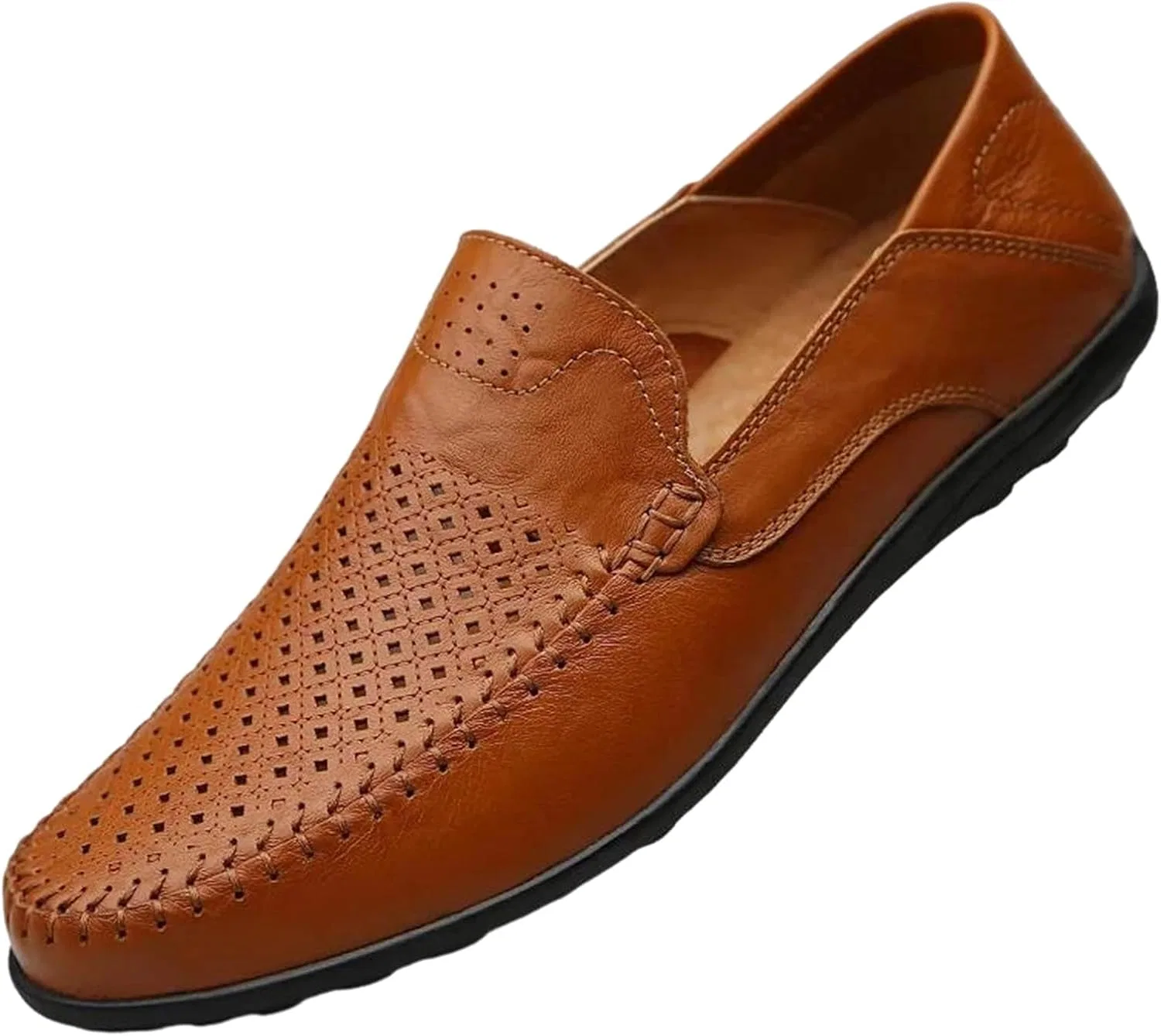 Лоферы мужские повседневные Adhdyuud Hollow Out Red Brown