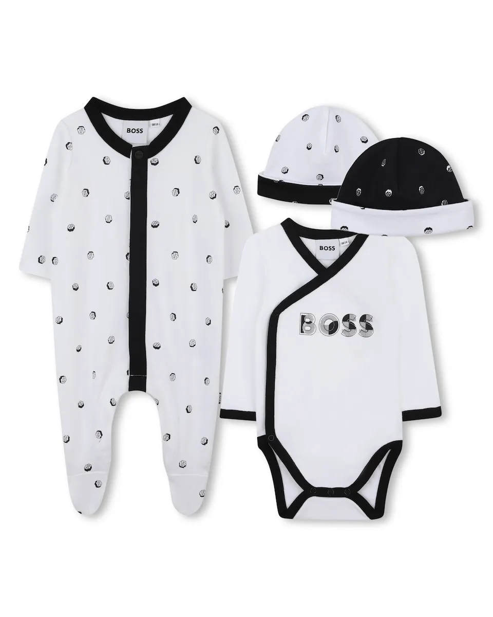 

Детский комплект белого цвета из хлопка BOSS Kidswear