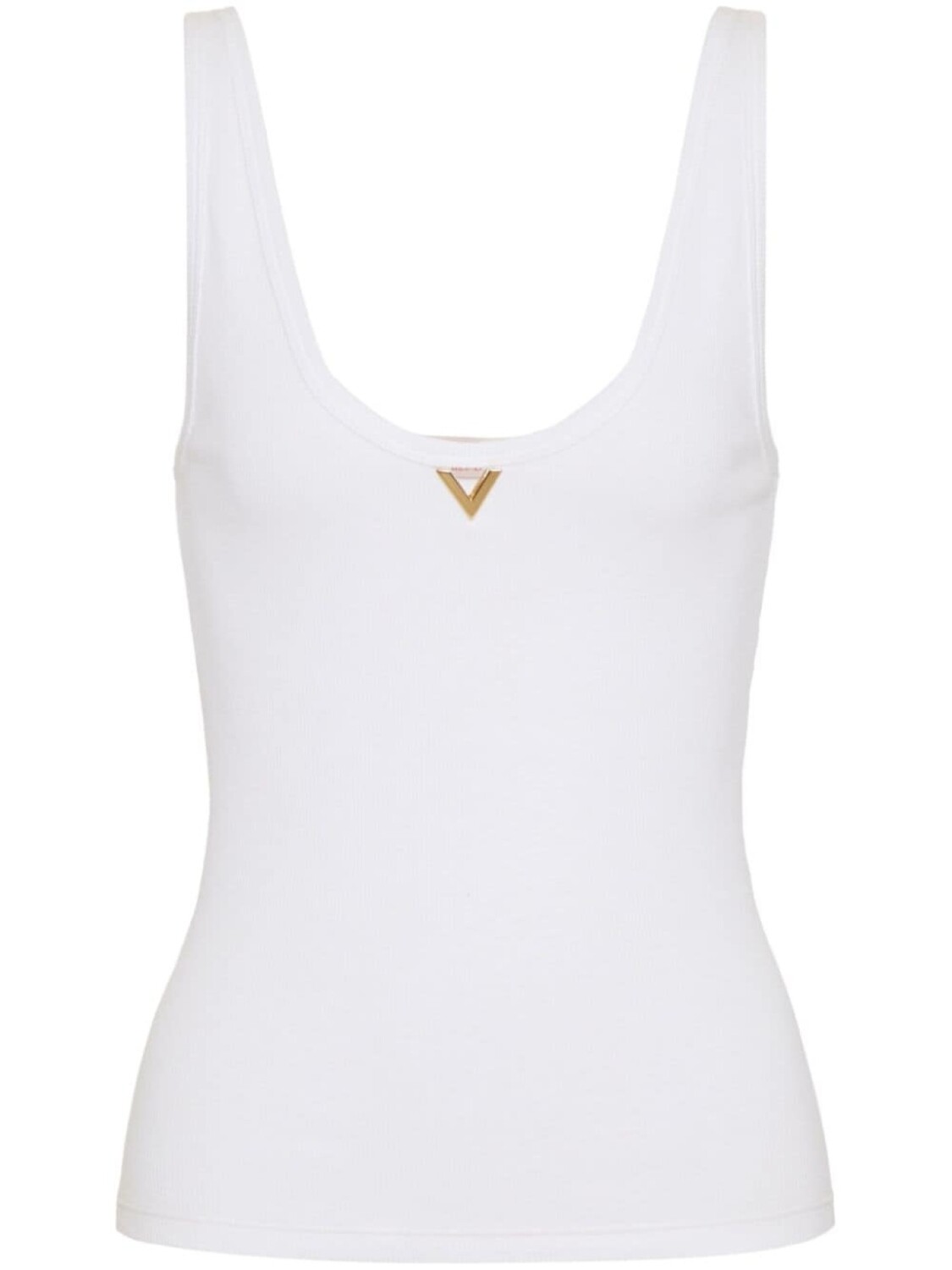 

Valentino Garavani топ в рубчик с декором VGold, белый