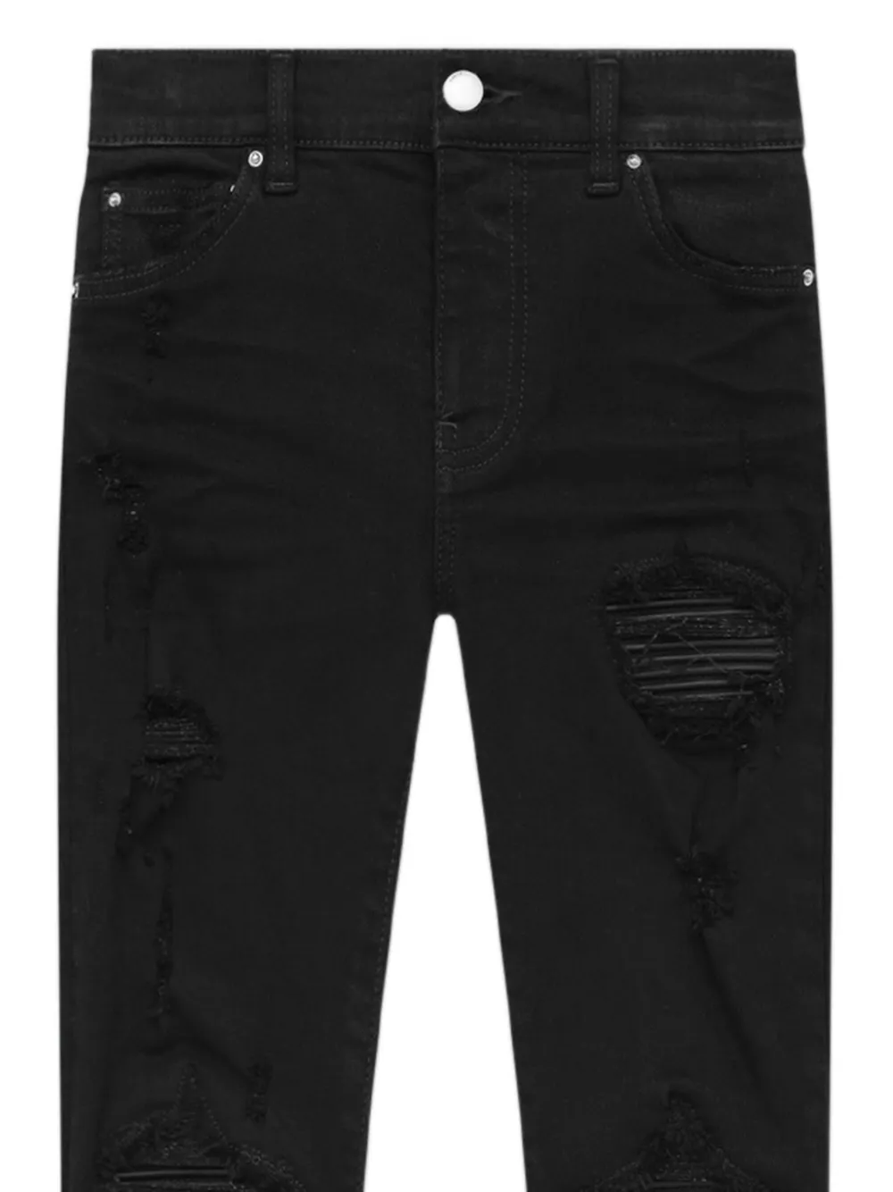 Джинсы MX1 с эффектом потертости Amiri Kids, черный — фото 2