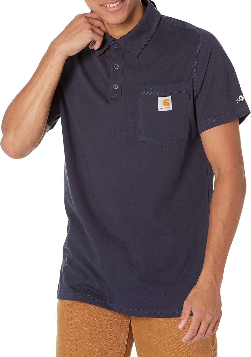 

Carhartt мужская футболка-поло с карманом, Relaxed Fit, Midweight, короткий рукав, Navy, Синий, Carhartt мужская футболка-поло с карманом, Relaxed Fit, Midweight, короткий рукав, Navy