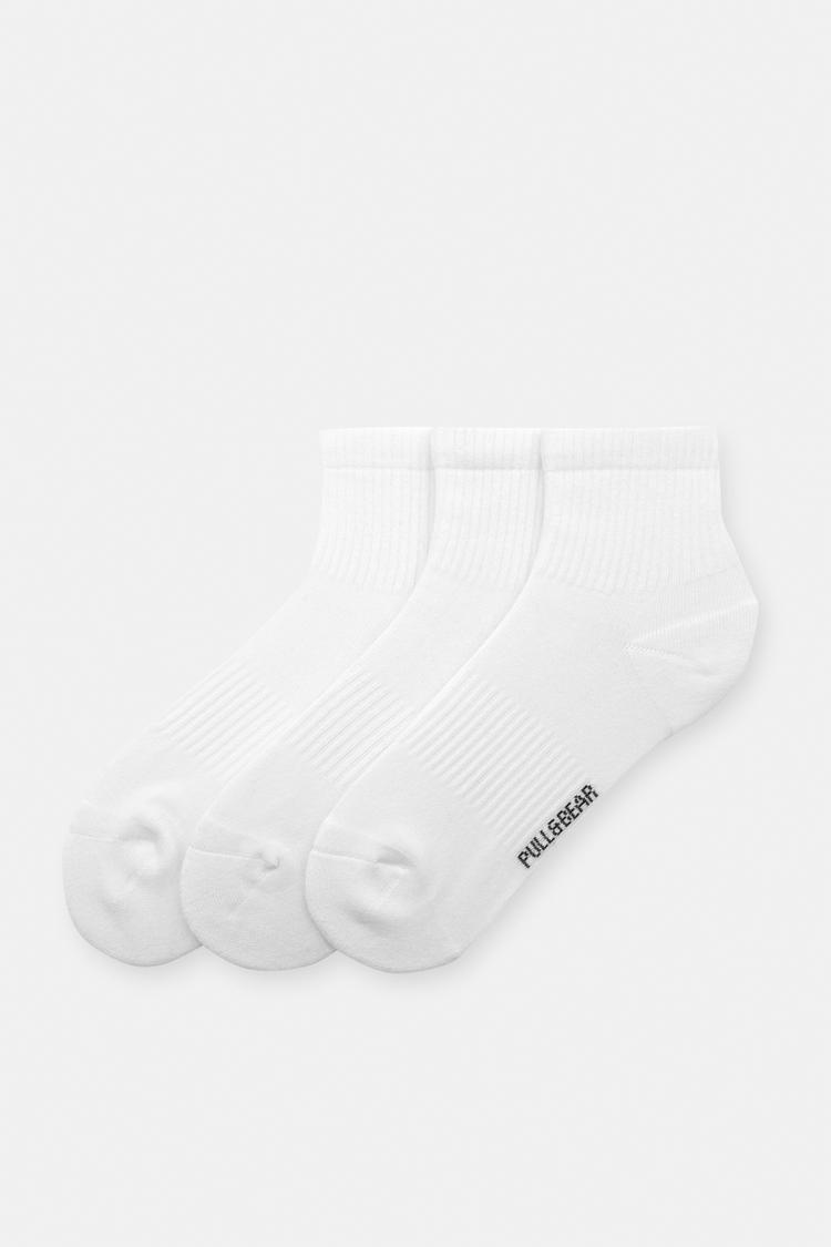 

Упаковка из 3 пар коротких носков Pull And Bear, белый