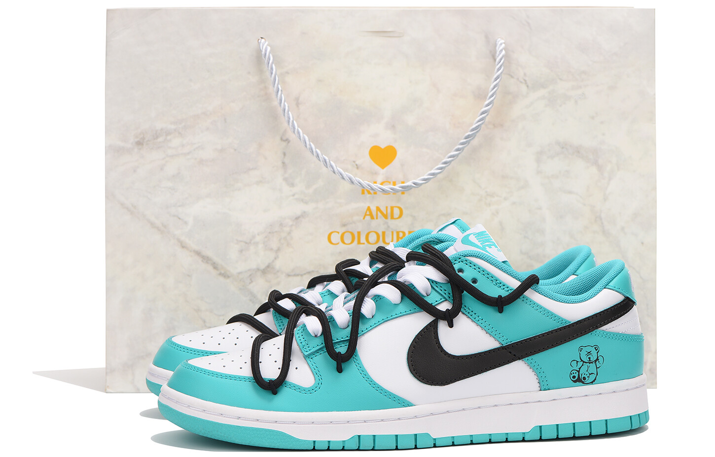 

Кроссовки Nike Dunk Skateboarding Shoes Men Low-top White, мятно-зеленый