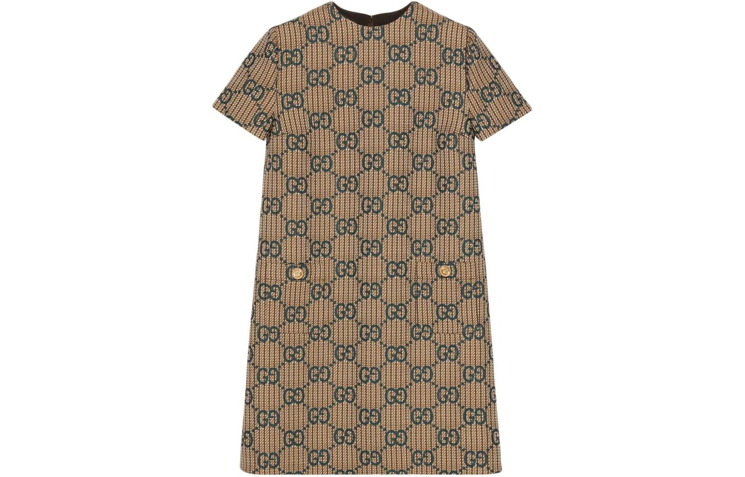 

Платье с короткими рукавами женское коричневое Gucci