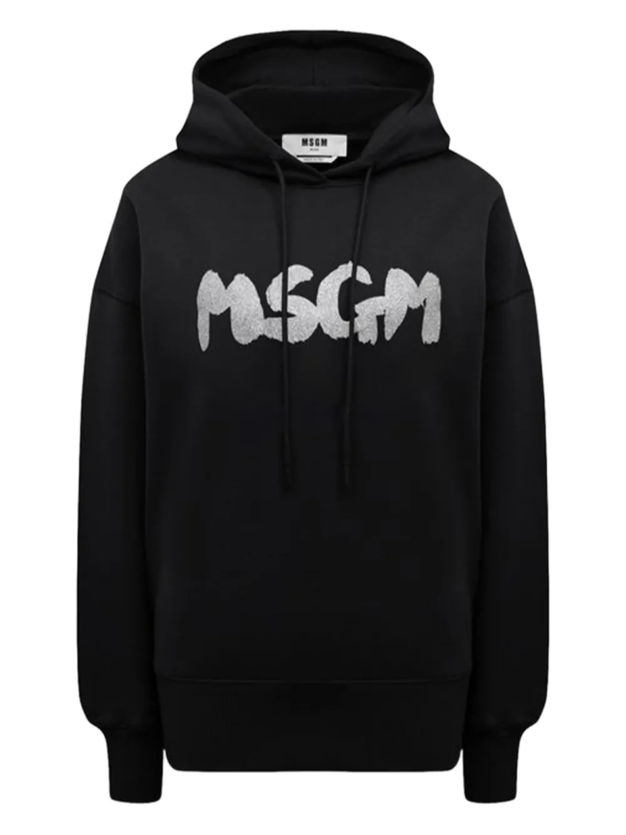 

Толстовка с капюшоном из хлопка с логотипом MSGM, черный