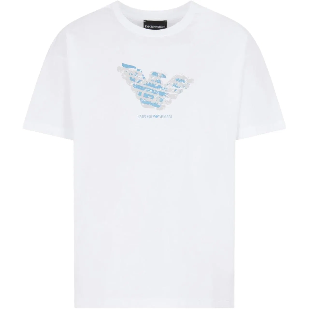 Футболка из джерси с логотипом Devoré EMPORIO ARMANI, White