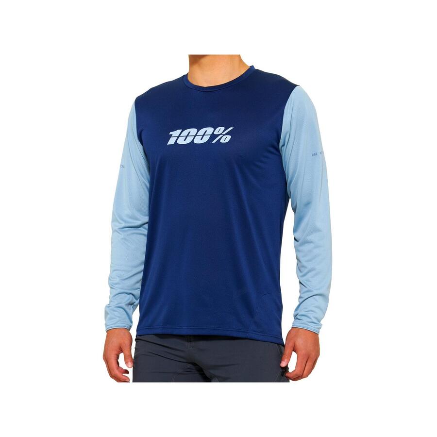 

100% джерси Ridecamp с длинным рукавом, темно-синий/сланцевый XL