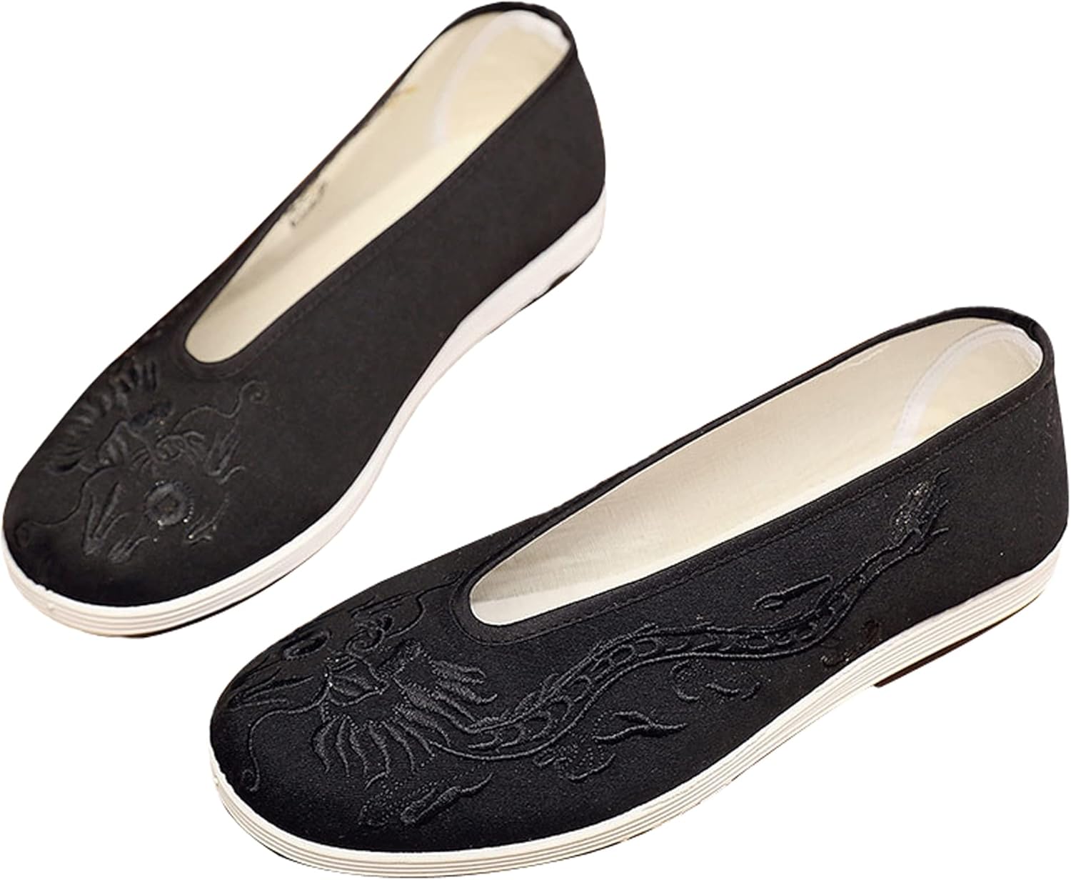 

Китайские слипоны Традиционные старые пекинские туфли Для кунг-фу и тайцзи Тканевые туфли унисекс Yunpeng, черный