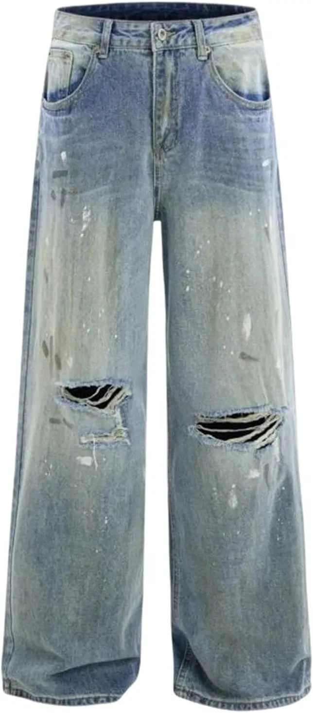 Джинсы винтажные свободные, Blue