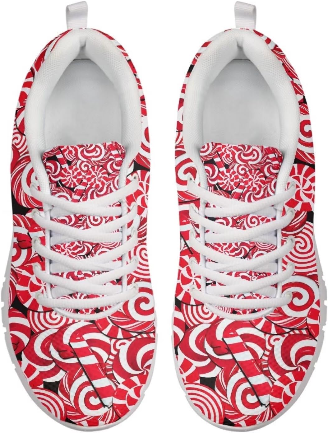 

Кроссовки Belidome для ходьбы и бега для женщин и мужчин, легкие, дышащие, с противоскользящей подошвой для повседневной носки и тренировок, Christmas Candy Cane