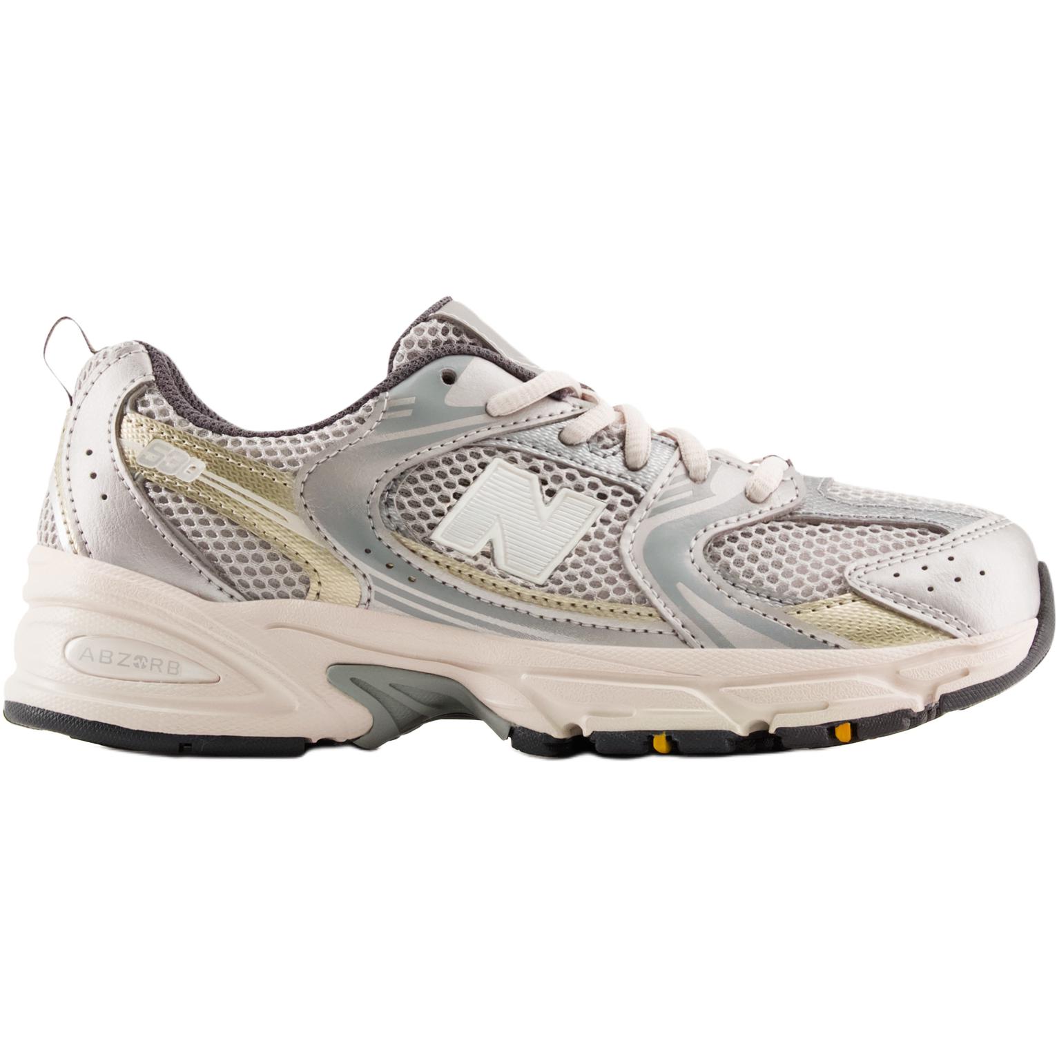 Низкие детские повседневные кроссовки NB 530 New Balance, серый/серебряный — фото 2