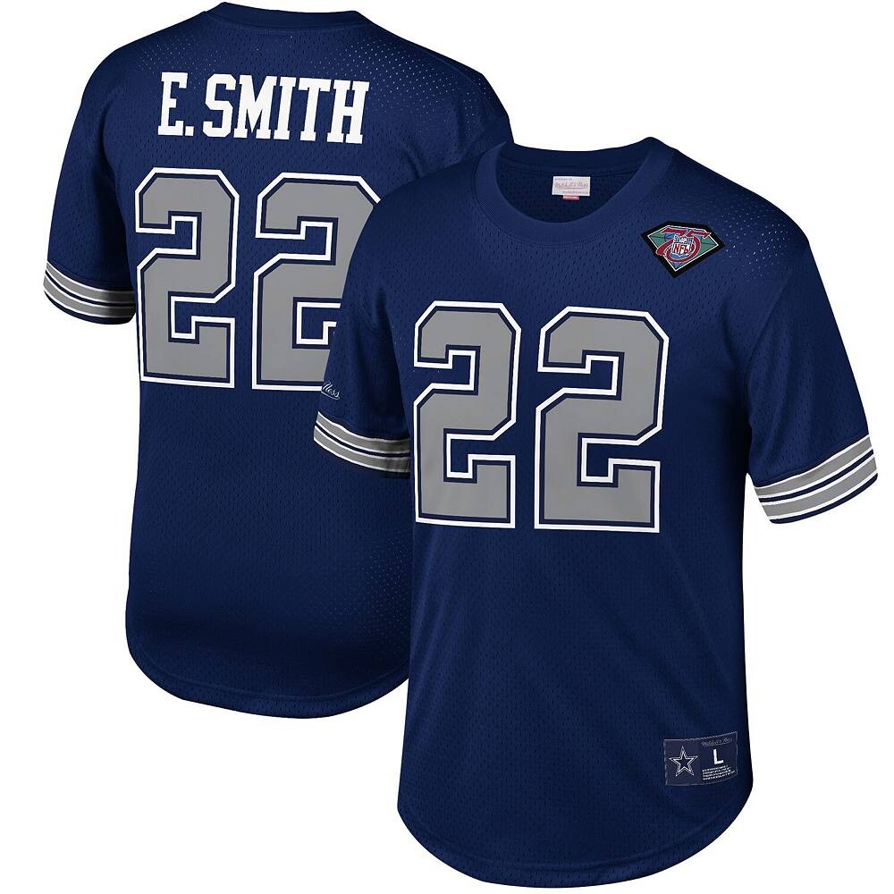 

Мужская футболка Mitchell & Ness Emmitt Smith Navy Dallas Cowboys с именем и номером игрока в отставке, цвет Cow Navy