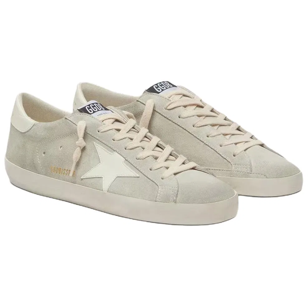 Кроссовки кожаные Golden Goose Super Star серые — фото 4