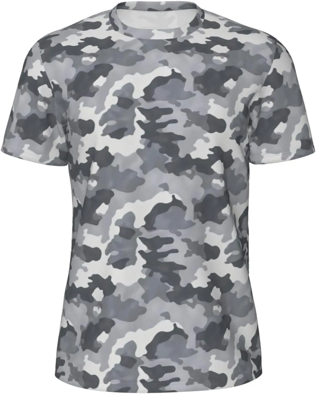 

Футболка мужская летняя с коротким рукавом Ack Grey White Camo Print, легкая и дышащая SDFHU