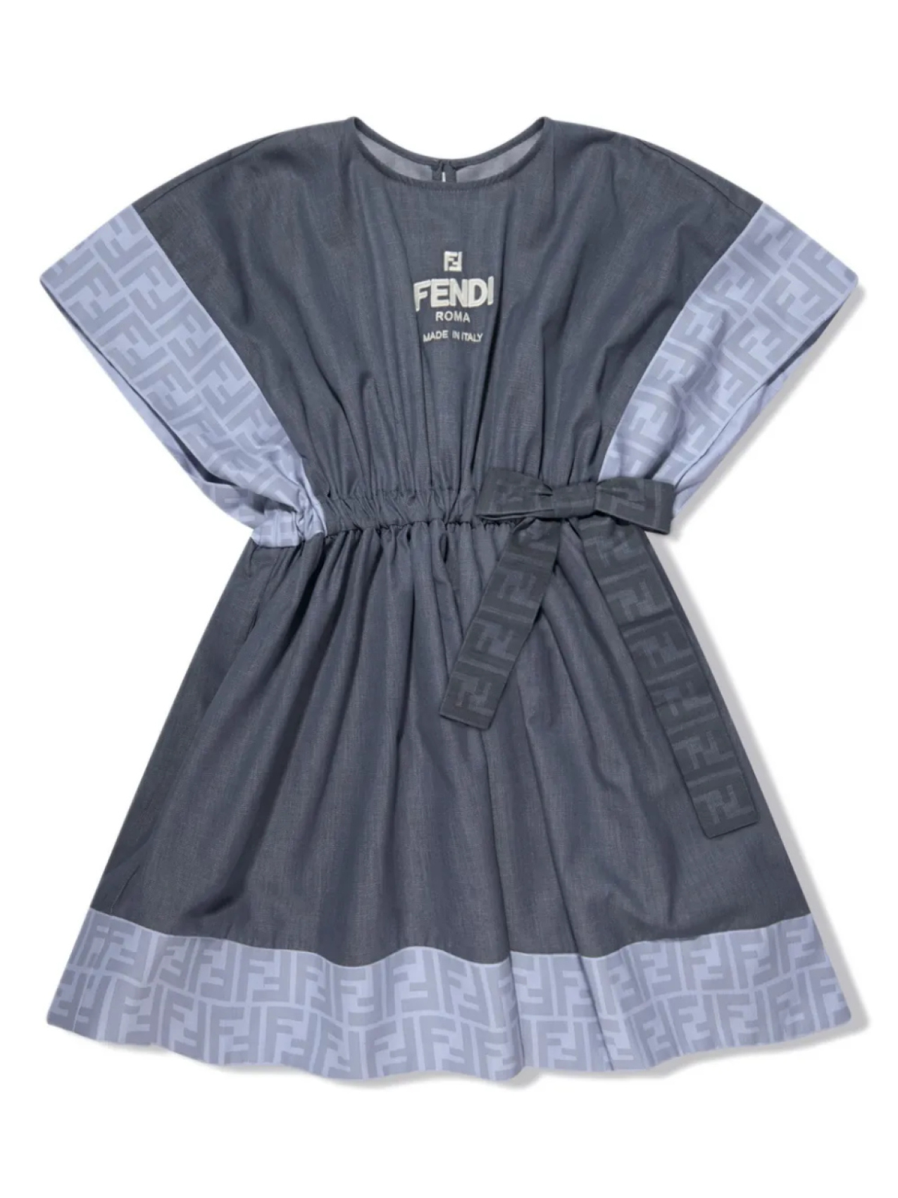 

Платье с вышитым логотипом Fendi Kids, синий