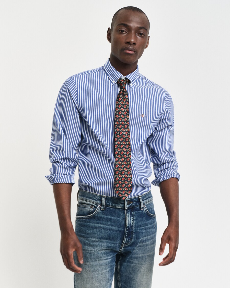 

Повседневная рубашка GANT Slim fit Button Up Shirt, синий