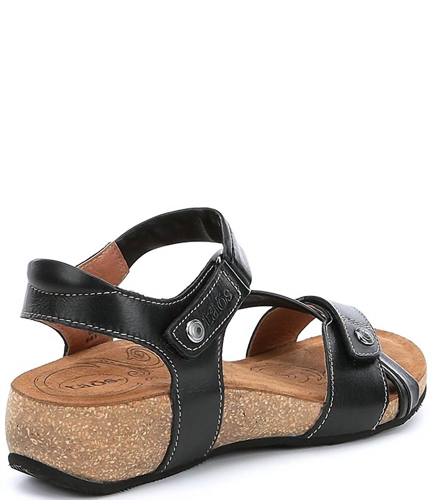 Women's Universe Leather Wedge Sandals In Black Taos — фото 2