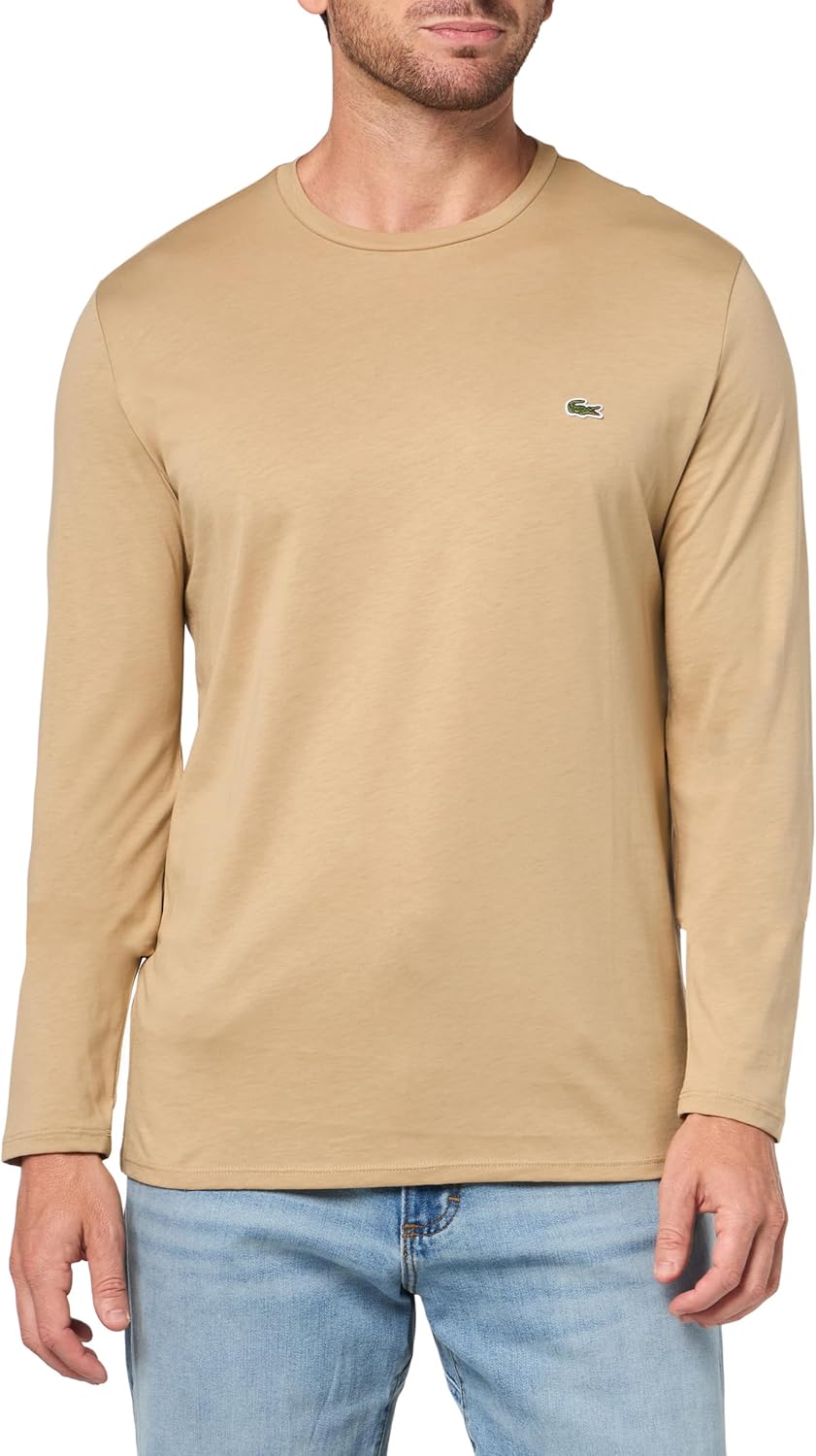 

Мужская футболка Lacoste с круглым вырезом и длинным рукавом, классическая посадка, Viennese