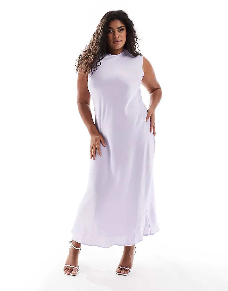 

Платье миди из атласа Curve лавандового цвета ASOS DESIGN