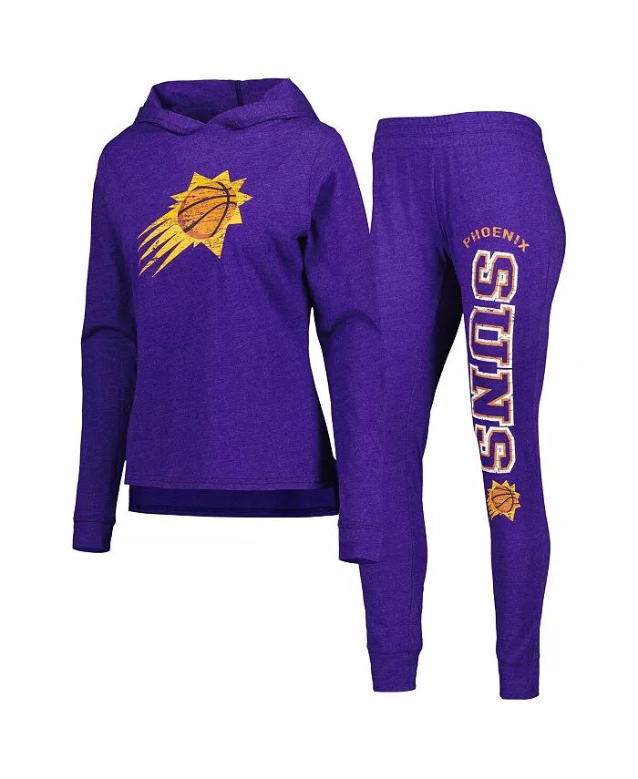 

Женский комплект для сна с капюшоном и штанами команды Phoenix Suns цвета «Хезер-Фиолетовый» Concepts Sport
