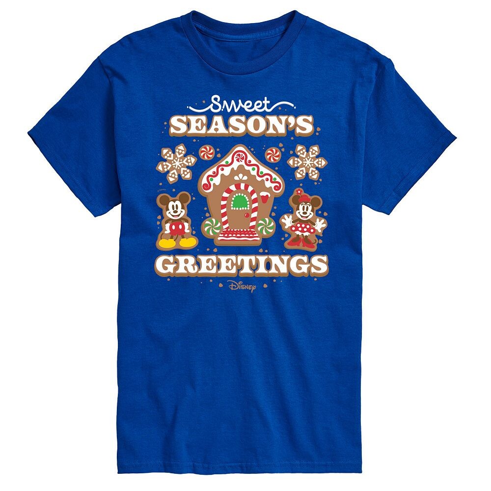 

Мужская футболка с изображением Микки и Минни Маус Disney's Sweet Seasons Greetings, цвет Royal Blue