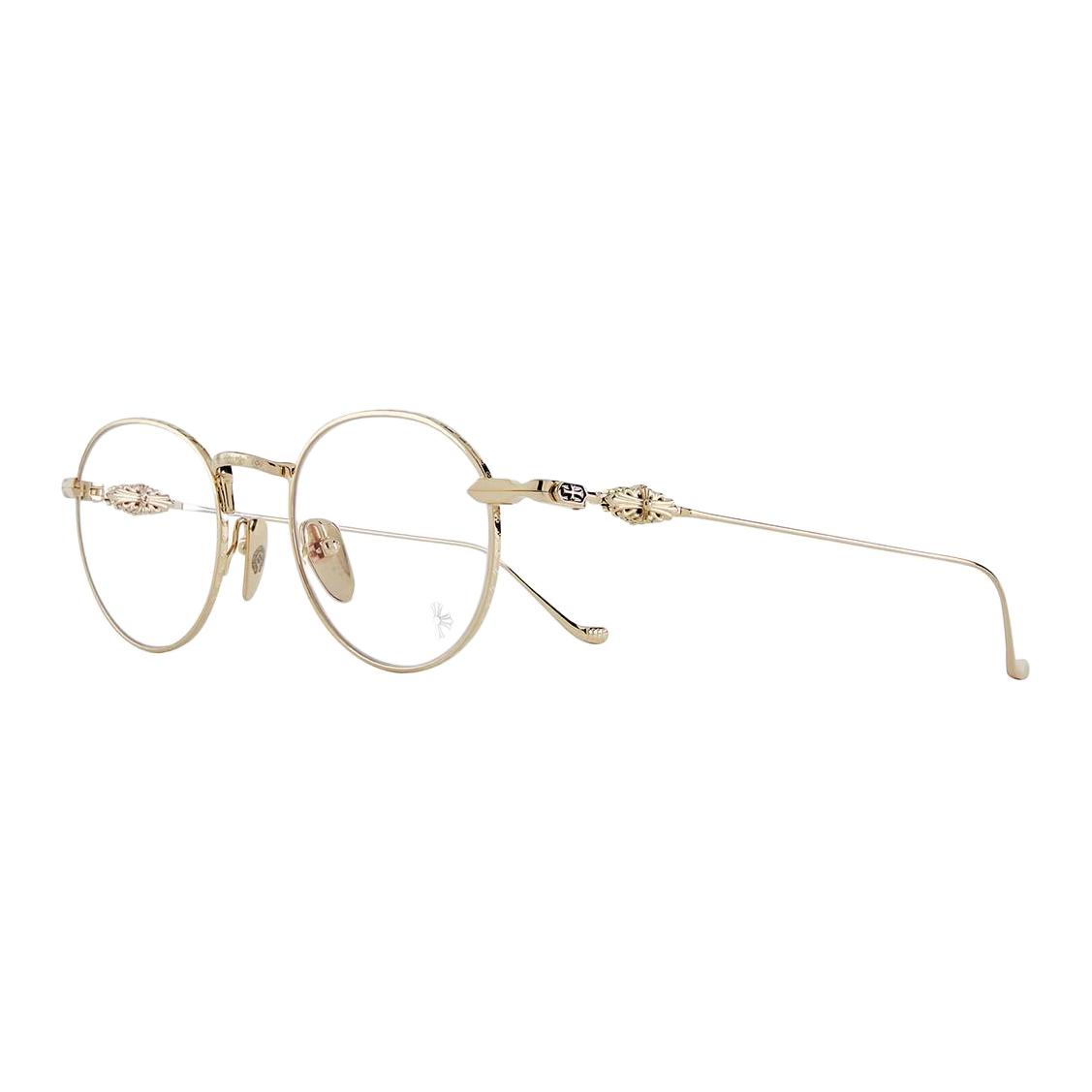

Chrome Hearts Титановые очки круглой формы Unisex Gold