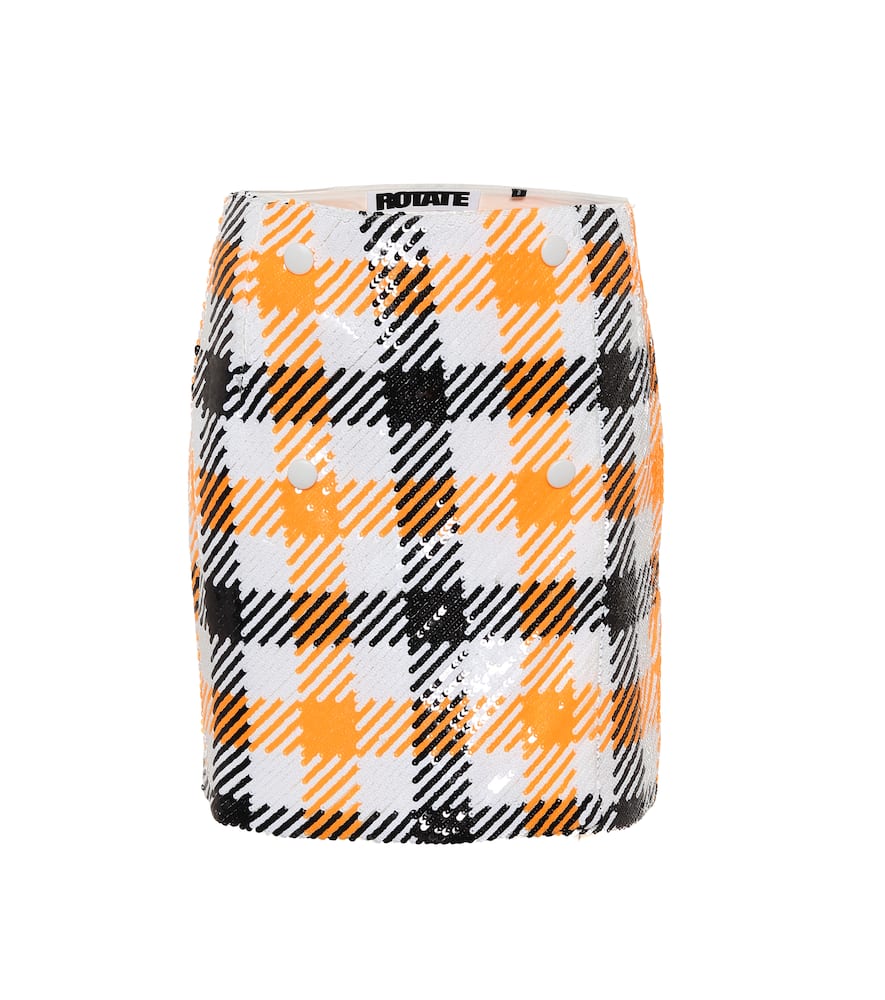 

Лондонская пайетковая юбка-мини в клетку хoundstooth Rotate