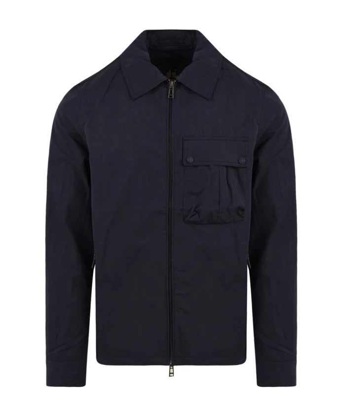 

Синяя рубашка из хлопка и нейлона с функциональными карманами. Belstaff, синий